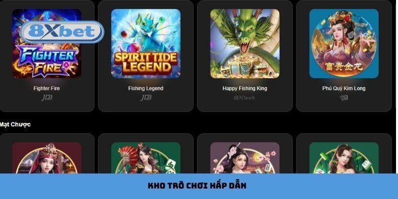 Kho trò chơi hấp dẫn tại nhà cái uy tín 8xbet